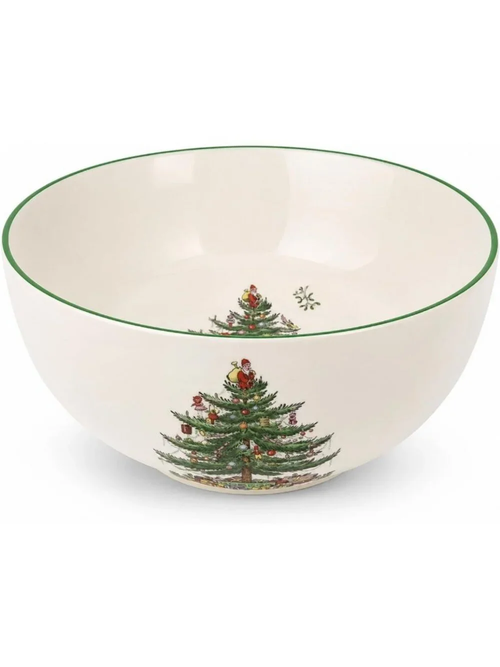 Large Round Christmas Tree Bowl - Festive Holiday Decor, Perfect for Serving